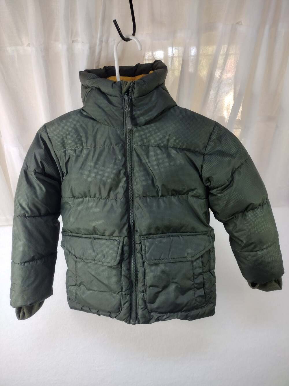 Target All In Motion Kids Olive Green Fleece Lined Winter Puffer Jacket - XS 4/5